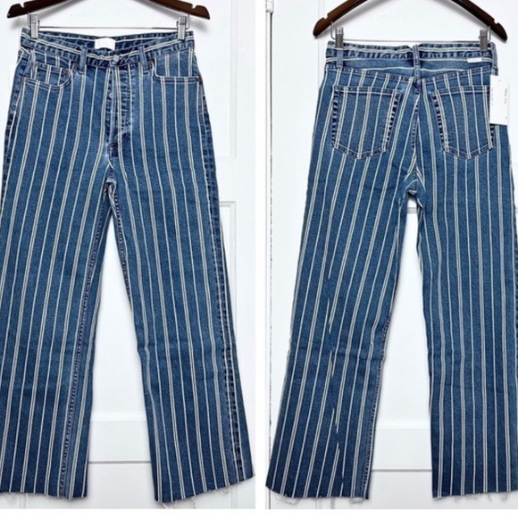 Boyish Brand Anthropologie Size 30 Brady Jeans They Made Me a Criminal Striped - Picture 2 of 9